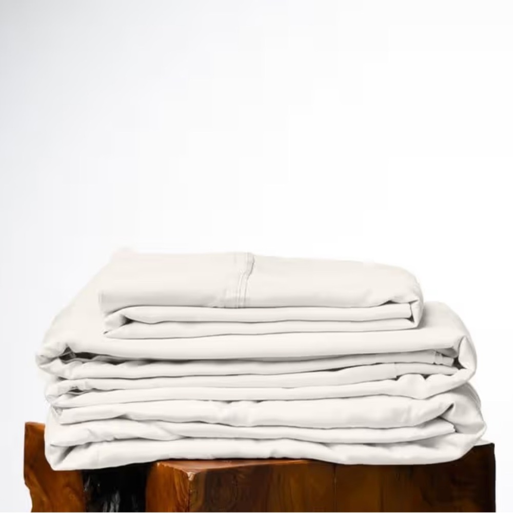 Olive + Crate Eucalyptus Sheets Set California King Size Deep Pockets Ivory